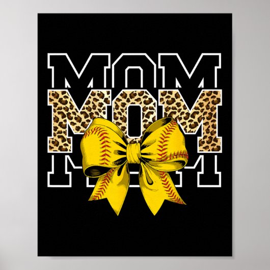 Softll Bow Women For Softll Leopard Mom Mothers Da Poster (Vorne)