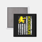 Softll Catcher - Catcher Leben USA-Flagge Fastpitc Magnet (Vorderseite/Rückseite)