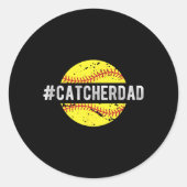 Softll Catcher Dad Of A Softll Catcher  Runder Aufkleber (Vorderseite)
