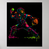 Softll Catcher Dad Pitcher Fastpitch Coach Fathers Poster (Vorne)