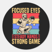 Softll Catcher Focused Eyes Steady Hands Softll Mo Runder Aufkleber (Vorderseite)