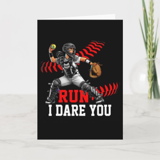 Softll Catcher Run Ich Fordere Dich Heraus Design Karte (Vorderseite)