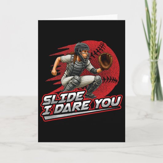 Softll Catcher Slide Ich fordere dich starkes Mädc Karte (Vorderseite)