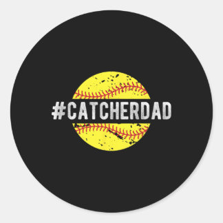 Softll Catcher Vater eines Softll Catchers  Runder Aufkleber