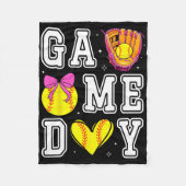 Softll Coquette Bow Softll Mom Game Day Softll Mam Fleecedecke (Vorderseite)
