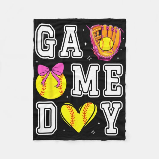 Softll Coquette Bow Softll Mom Game Day Softll Mam Fleecedecke (Vorderseite)