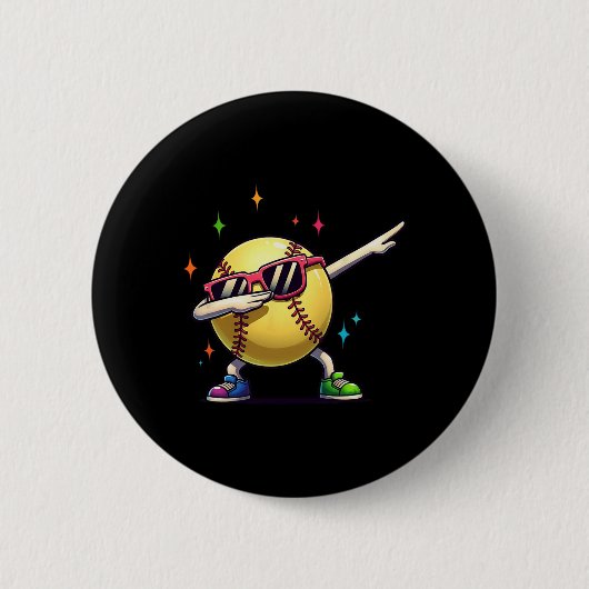Softll Dab Tanz Lustiger Softll Spieler Kinder Jun Button (Vorderseite)