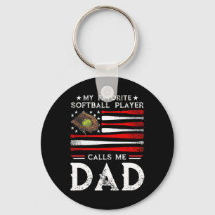 Softll Dad Mein Lieblings-Softballspieler nennt mi Schlüsselanhänger