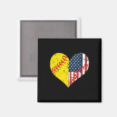 Softll Heart American Flag 4. Juli Geschenk Magnet (Vorderseite/Rückseite)