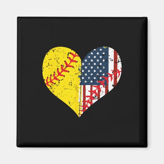 Softll Heart American Flag 4. Juli Geschenk Magnet (Vorne)