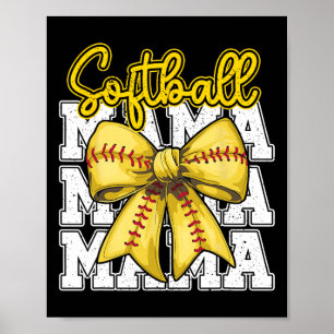 Softll Mama Coquette Bow Sport Mama Mütter Tag Poster