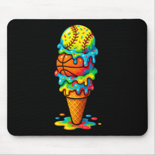Softll Sketll Eiscreme-Tropf Farbenspiel Sommer-Sp Mousepad