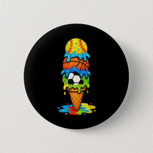 Softll Sketll Fußball Eiscreme Tropf Sommer Spiel  Button (Vorderseite)