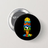 Softll Sketll Fußball Eiscreme Tropf Sommer Spiel  Button (Vorne & Hinten)