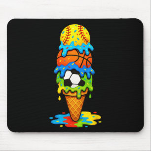 Softll Sketll Fußball Eiscreme Tropf Sommer Spiel  Mousepad