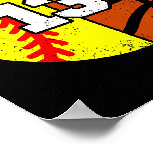 Softll Sketll Number 13 Jersey Funny 13th Birthday Poster (Ecke)