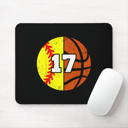 Softll Sketll Number 17 Jersey Funny 17th Birthday Mousepad (Mit Mouse)