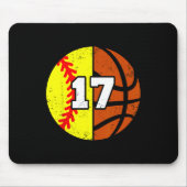 Softll Sketll Number 17 Jersey Funny 17th Birthday Mousepad (Vorne)