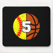 Softll Sketll Number 5 Jersey Funny 5th Birthday  Mousepad (Vorne)