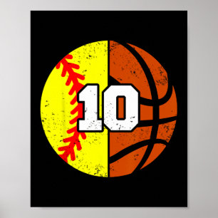 Softll Sketll Nummer 10 Jersey Lustig 10. Geburtst Poster