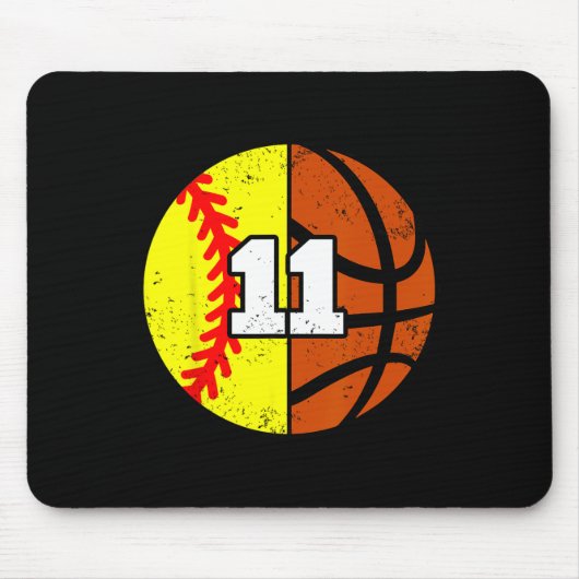 Softll Sketll Nummer 11 Trikot Lustiger 11. Geburt Mousepad (Vorne)