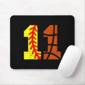 Softll Sketll Nummer 11 Trikot Lustiger 11. Geburt Mousepad (Mit Mouse)