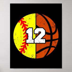 Softll Sketll Nummer 12 Trikot Lustiger 12. Geburt Poster