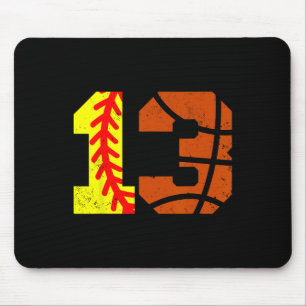 Softll Sketll Nummer 13 Trikot Lustiger 13. Geburt Mousepad