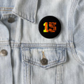 Softll Sketll Nummer 15 Jersey Lustig 15. Geburtst Button (Beispiel)