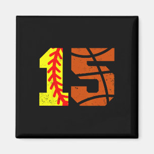 Softll Sketll Nummer 15 Jersey Lustig 15. Geburtst Magnet