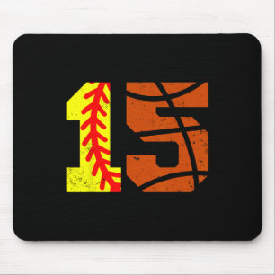 Softll Sketll Nummer 15 Jersey Lustig 15. Geburtst Mousepad