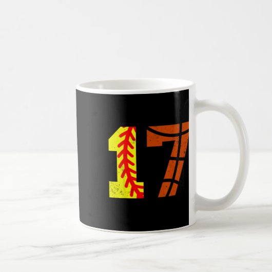 Softll Sketll Nummer 17 Jersey Lustig 17. Geburtst Kaffeetasse (Rechts)