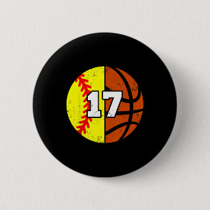 Softll Sketll Nummer 17 Trikot Lustiger 17. Geburt Button