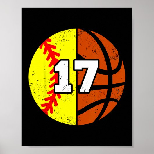 Softll Sketll Nummer 17 Trikot Lustiger 17. Geburt Poster (Vorne)
