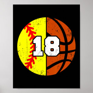 Softll Sketll Nummer 18 Trikot Lustiger 18. Geburt Poster