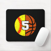 Softll Sketll Nummer 5 Jersey Lustiger 5. Geburtst Mousepad (Mit Mouse)