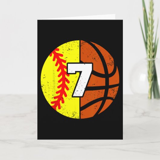 Softll Sketll Nummer 7 Jersey Lustiger 7. Geburtst Karte (Vorderseite)
