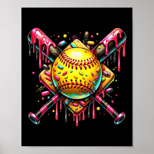 Softll T Eiscreme tropft mit Streuseln Poster (Vorne)