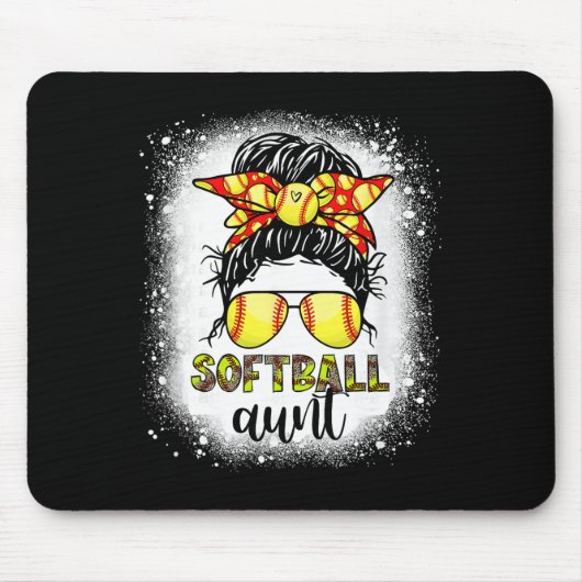 Softll Tante Unordentliche Bun Leopard Gebleicht S Mousepad (Vorne)