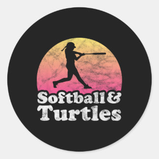 Softll Und Turtles Frauen Oder Mädchen Schildkröte Runder Aufkleber