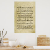 Softly and Tenderly Gospel Sheet Music Poster (Küche)