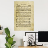 Softly and Tenderly Gospel Sheet Music Poster (Heimbüro)
