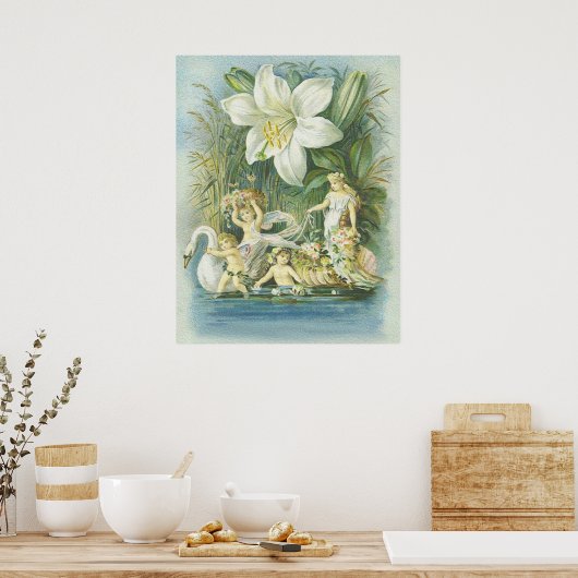 Softness - Fairies, Swan and Flower Poster (Küche)