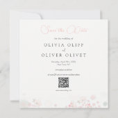 Softness Tea Rose Hochzeit speichern das Datum Einladung (Rückseite)