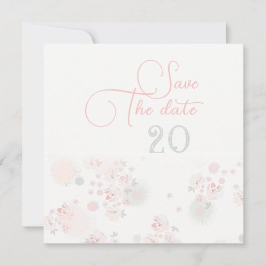 Softness Tea Rose Hochzeit speichern das Datum Einladung (Vorderseite)