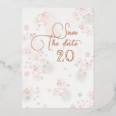 Softness Tea Rose Hochzeit speichern das Datum Folieneinladung (Vorderseite)