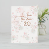 Softness Tea Rose Hochzeit speichern das Datum Folieneinladung (Stehend vorne)