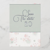 Softness Tea Rose Hochzeit speichern das Datum Folieneinladung (Vorderseite)