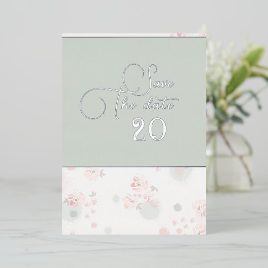 Softness Tea Rose Hochzeit speichern das Datum Folieneinladung (Stehend vorne)