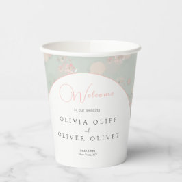 Softness Tea Rose Hochzeit Willkommen Pappbecher